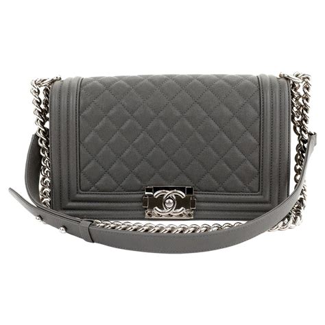 chanel boy bag grey caviar